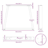 Dining Table Legs V-Shape 3 pcs Anthracite 80x cm Steel 4012590