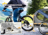 Folding Dog Bike Trailer Pet Cart Carrier for Bicycle Travel in Steel Frame with Hitch Coupler T3398P349566