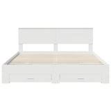 Bed Frame with Headboard White 180 x 200 cm Engineered Wood 3410861