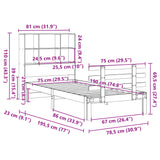 Bookcase Bed without Mattress Wax Brown 75x190 cm Small Single Solid Wood Pine 3322767