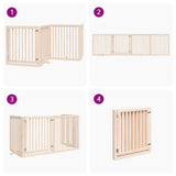 Dog Gate with Door Foldable 4 Panels 320 cm Poplar Wood 352243