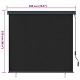 Roller Blind Anthracite 180 x 250 cm Fabric and Aluminum 362084