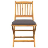 Folding Chair 2 pcs Grey 49 x 57.5 x 92cm Solid Acacia wood 42000954
