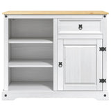 Kitchen Trolley 2 pcs White and Honey Wax 112 x 70 x 91.5 cm 3425387