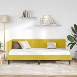 Corner Bed Frame with Headboard Yellow 90 x 190 cm Velvet 42016344