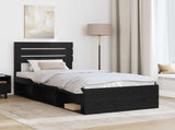 Bed Frame with Headboard Black 90 x 200 cm Solid Pine Wood 3411456