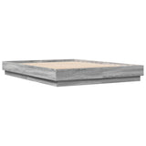 Bed Frame Grey Sonoma Engineered wood, Plywood Double Durable 3209847
