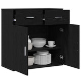 Sideboard with Drawer Black Oak 78 x 38 x 80 cm Engineered Wood 871677