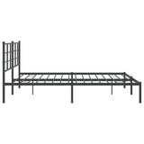 Metal Bed Frame without Mattress with Headboard Black 180x200cm 355565