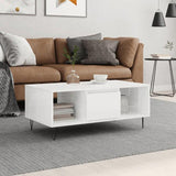 Coffee Table High Gloss White 90x50x36.5 cm Engineered Wood 830590