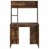 Desk with Shelf Smoked Oak 91 x 50 x 149 cm Engineered Wood 869262
