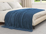 Throw Blankets 6 pcs Navy Blue 200 x 150 cm Fleece 42016882