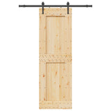 Sliding Door NARVIK Natural and Black 70 x 210 cm 3445335