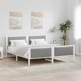 Bed Frame with Headboard Light Grey 200 x 200 cm Fabric 3394247