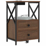 Bedside Cabinet 2 pcs Brown Oak 40 x 31 x 60 cm Engineered Wood 859569