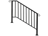 Matte Black Outdoor 3 Level Iron Handrail 23559208