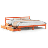 Bed Frame without Mattress Wax Brown 200x200 cm Solid Wood Pine 3301562