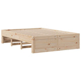 Bed Frame without Mattress with Drawers 140x190 cm Solid Wood Pine 3308816