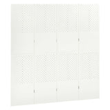 4-Panel Room Divider White 160x180 cm Steel 335899