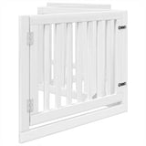 Dog Gate with Door Foldable 4 Panels White 320 cm Poplar Wood 352249