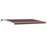 Manual Retractable Awning with LEDs Brown and White 4 x 2 m 3419233