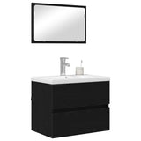 Bathroom Furniture Set 3 pcs Black Oak Engineered Wood 3393502