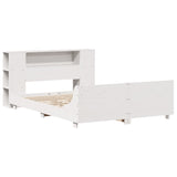 ZNTS Bed Frame without Mattress White 140x200 cm Solid Wood Pine 3323651