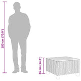 Garden Table Grey 55x55x36 cm Poly Rattan Acacia Wood 365909