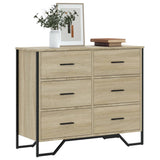 Chest of Drawers Sonoma Oak 91x35.5x74.5 cm Engineered wood 3295303