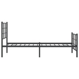 Metal Bed Frame without Mattress with Footboard Black 75x190cm 355569