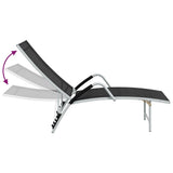 Sun Lounger Black and silver Textilene and aluminium Standard 310521