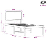 Bed Frame with Upholstered Headboard Natural and Dark Grey 904289