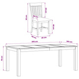 Dining Set 9 pcs Grey Solid Oak Wood 3430404