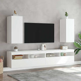 TV Wall Cabinet with LED Lights White 30.5x35x70 cm 837232