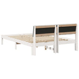 Bed frame White and light grey 140 x 190 cm Solid pine wood 878688