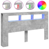 LED Headboard Concrete Grey 180x18.5x103.5 cm Engineered Wood 837361