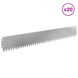 Lawn Edging 20 pcs 103 x 15 cm Steel Silver 8008461