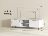 Modern TV Stand Cabinet for TVs up to 55", TV Unit with 2 Open Shelves and 2 Cabinets, Entertainment T3398P343173