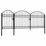 Garden Fence Gate with Arched Top 200 x 400 cm Steel 144368
