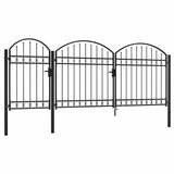 Garden Fence Gate with Arched Top 200 x 400 cm Steel 144368