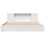 Bookcase Bed without Mattress White 180x200cm Super King Solid Wood Pine 3322366