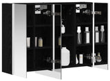 Bathroom Mirror Cabinet Black Oak 63.5 x 15.5 x 60.5 cm 889248