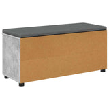 Hall Bench with Cushion Concrete Grey 100 x 38 x 46 cm 891515