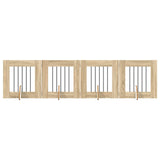 Dog Gate with Stands 4 pcs Sonoma Oak 60 x 60 cm 892152