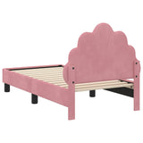 Toddler Bed Frame with Headboard Pink 70 x 140 cm Velvet 42011137