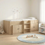 Loft Bed Frame with Cabinet 3 pcs Sonoma Oak Engineered Wood 3423384