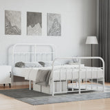 Bed Frame White Powder-coated steel Double Bed Frame 352643