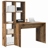 Desk with Shelf Old Wood 138.5 x 55 x 143 cm Engineered Wood 3337255
