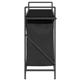 Laundry Basket 3 Compartments with Shelf Black Oak 859060