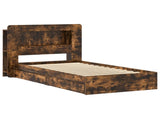 Bed Frame with Storage Smoked Oak 100 x 200 cm Engineered Wood 3433633